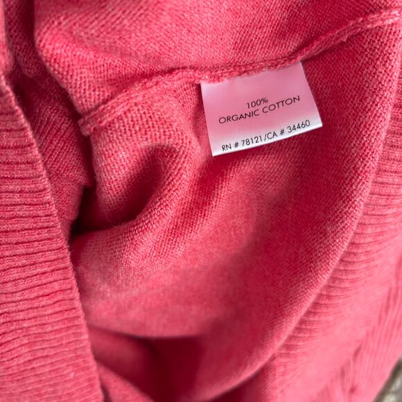 Eileen Fisher Button Front Sweater L LP PL Pink Lagenlook Capsule Minimalist - Picture 3 of 4